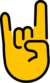Ícono de tendencias — mano haciendo señal de rock